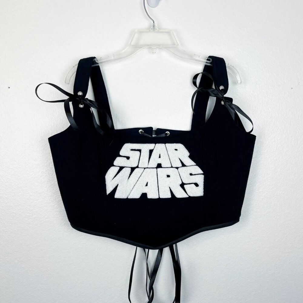 Hand Crafted Star Wars Logo Corset Top – Fuzzy Textured Statement Piece